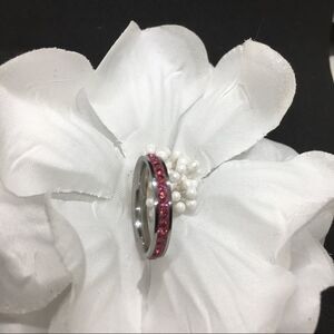 Crystal/stainless stacking ring‎